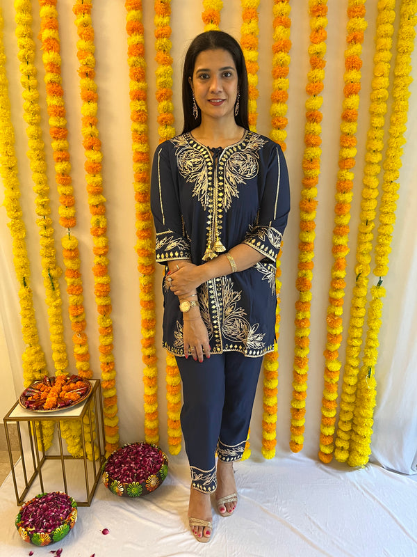 THEसखीSTORE- ROYAL BLUE COORDSET
