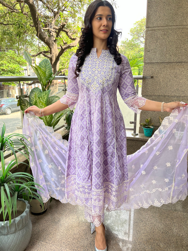 SAANJH PURPLE ANARKALI SUIT