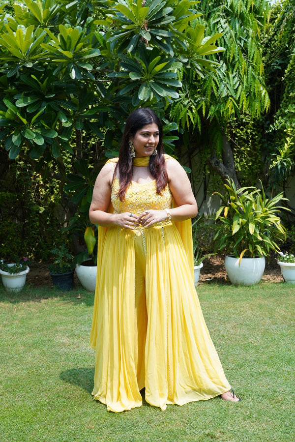 LEMON YELLOW FULL LENGTH SUIT