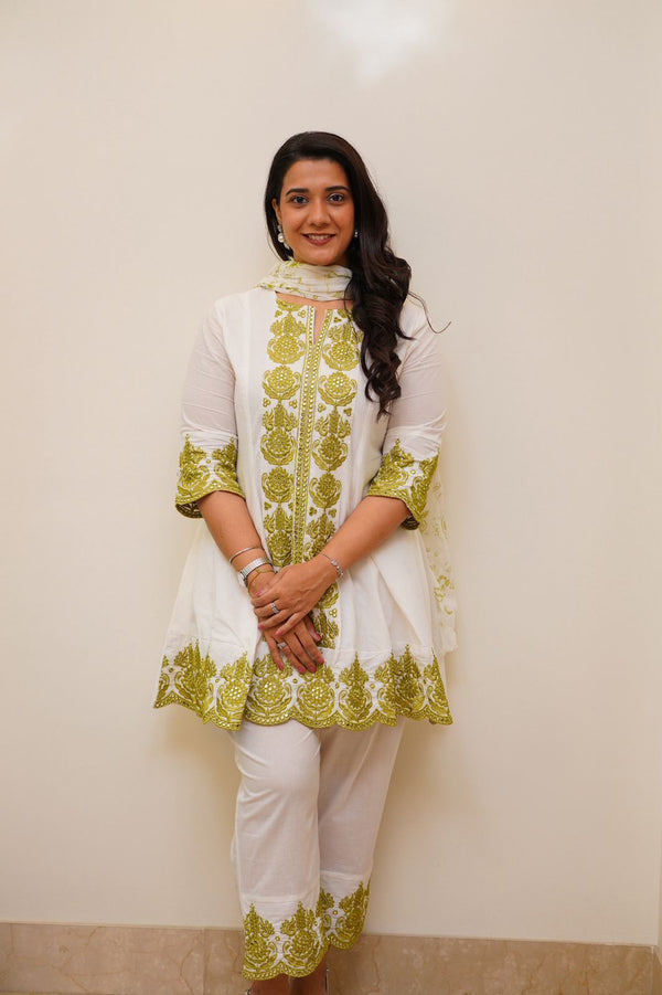 Short Anarkali with Threadwork