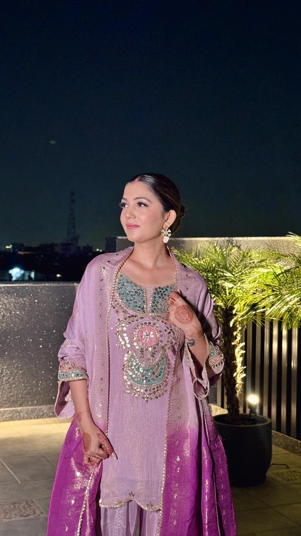 LAVENDER SHARARA SET