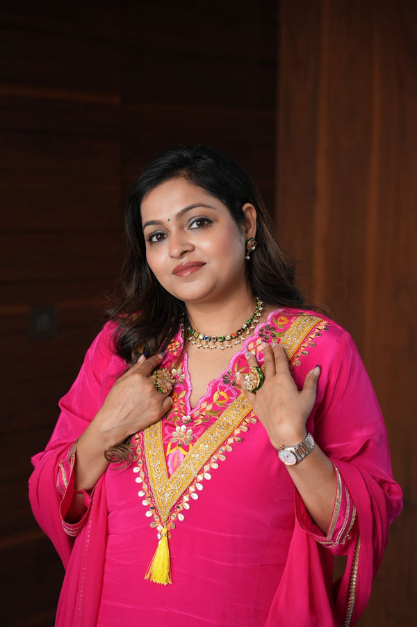 HOT PINK FARSHI SALWAR SUIT SET